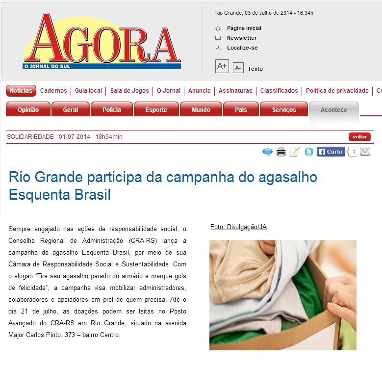 Campanha do Agasalho - Rio Grande