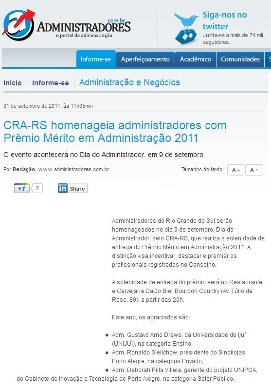 Prêmio Mérito em Administração