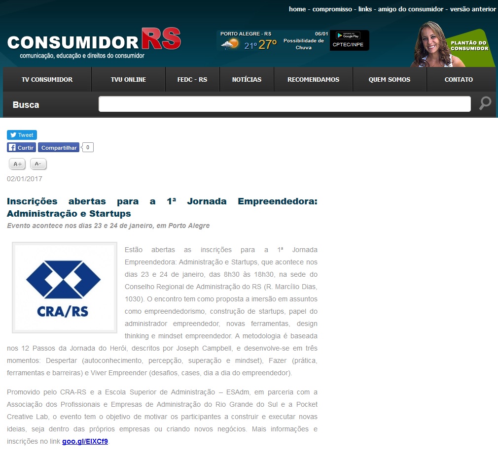 1ª Jornada Empreededora: Administração e Startups