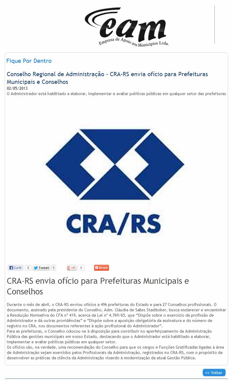 Ofício aos municípios