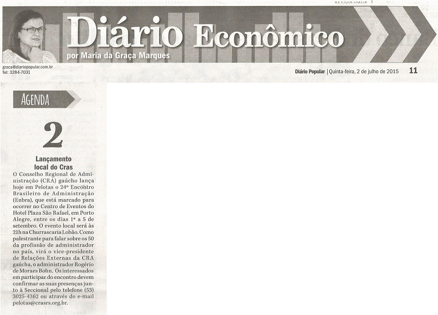 Lançamento do XXIV ENBRA em Pelotas