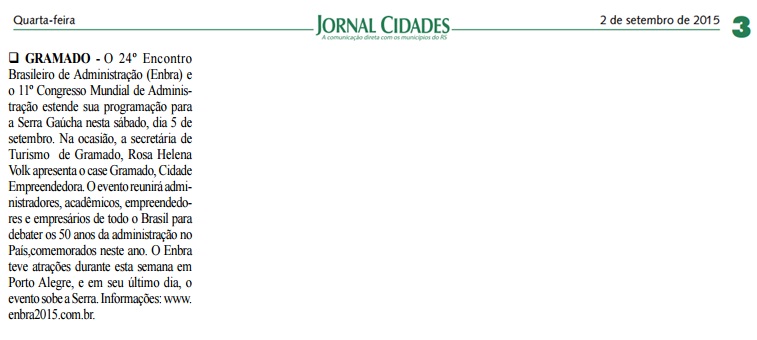 Gramado recebe programação do XXIV Encontro Brasileiro de Administração