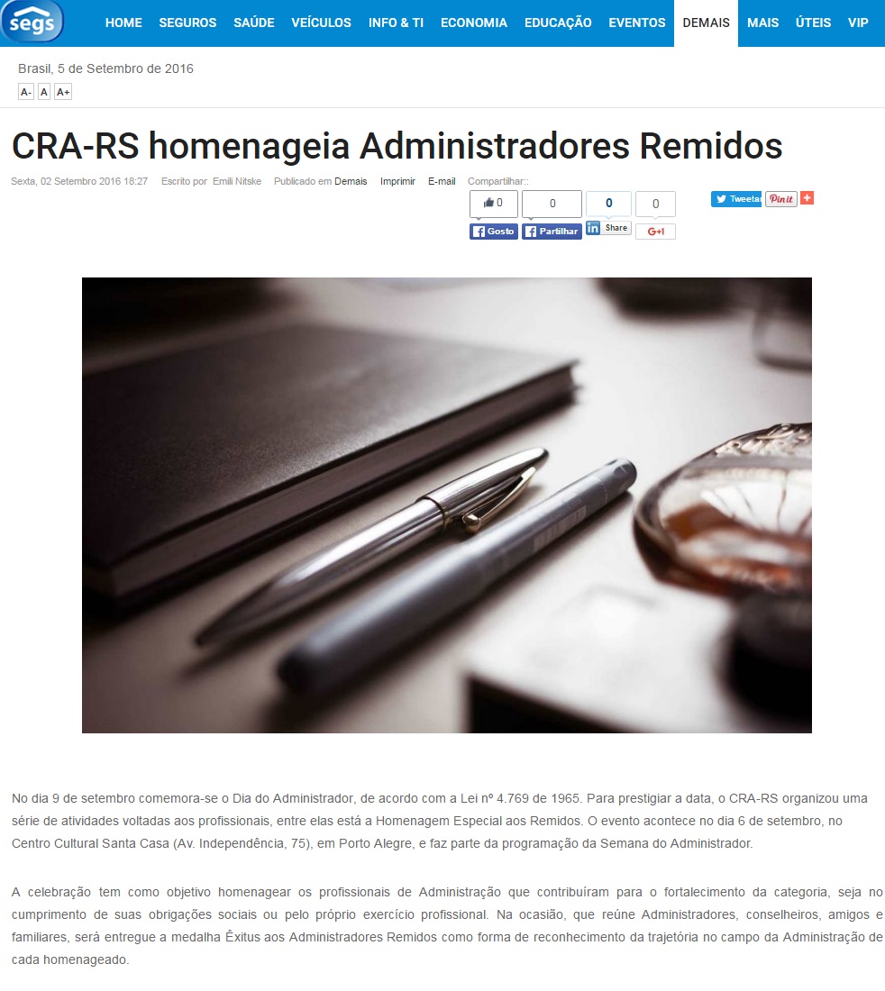 Homenagem aos Administradores Remidos