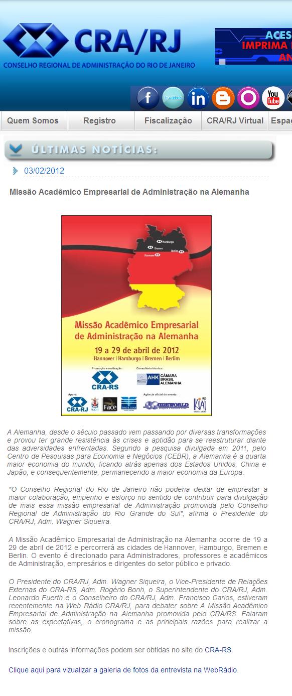 Missão Acadêmico Empresarial de Administração na Alemanha