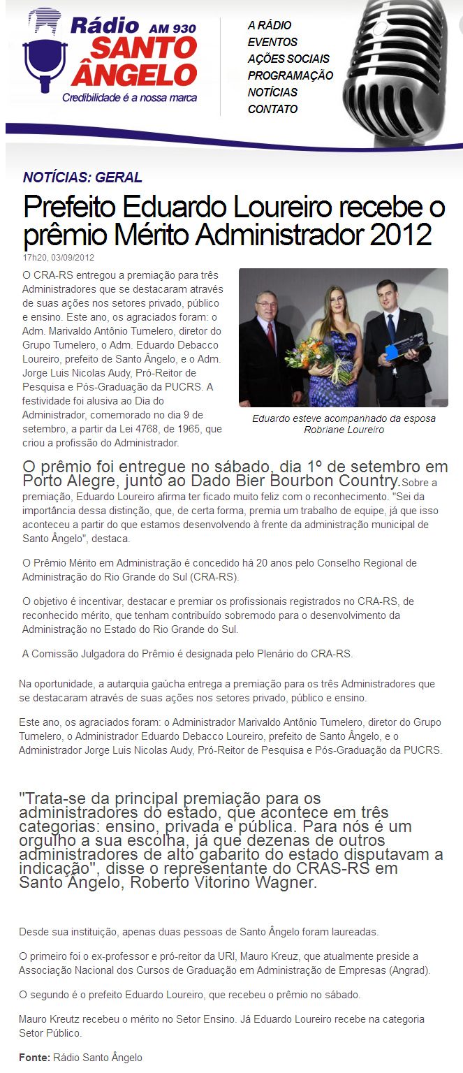 Prêmio Mérito em Administração 2012