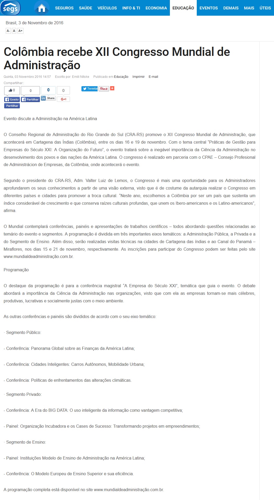 XII Congresso Mundial de Administração