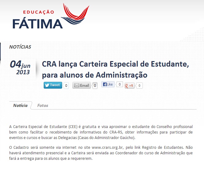 Registro Acadêmico - Carteira de Estudante