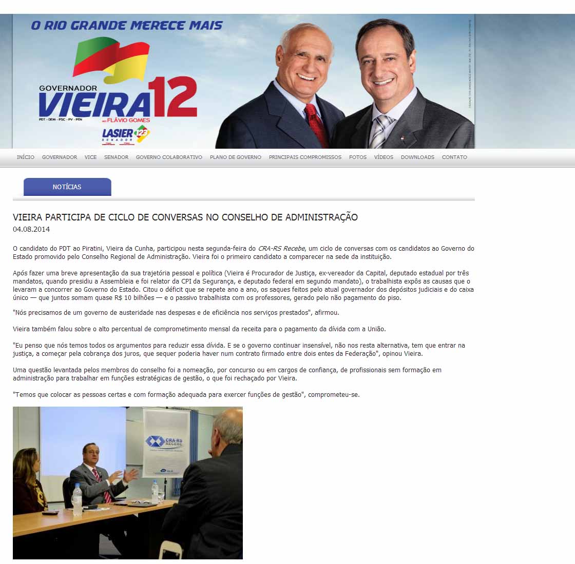 CRA Recebe Especial: Candidato Vieira da Cunha