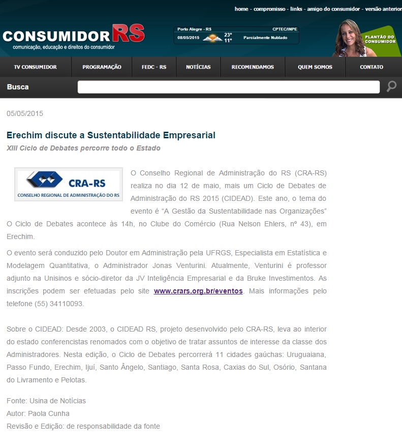 Erechim discute Sustentabilidade Empresarial