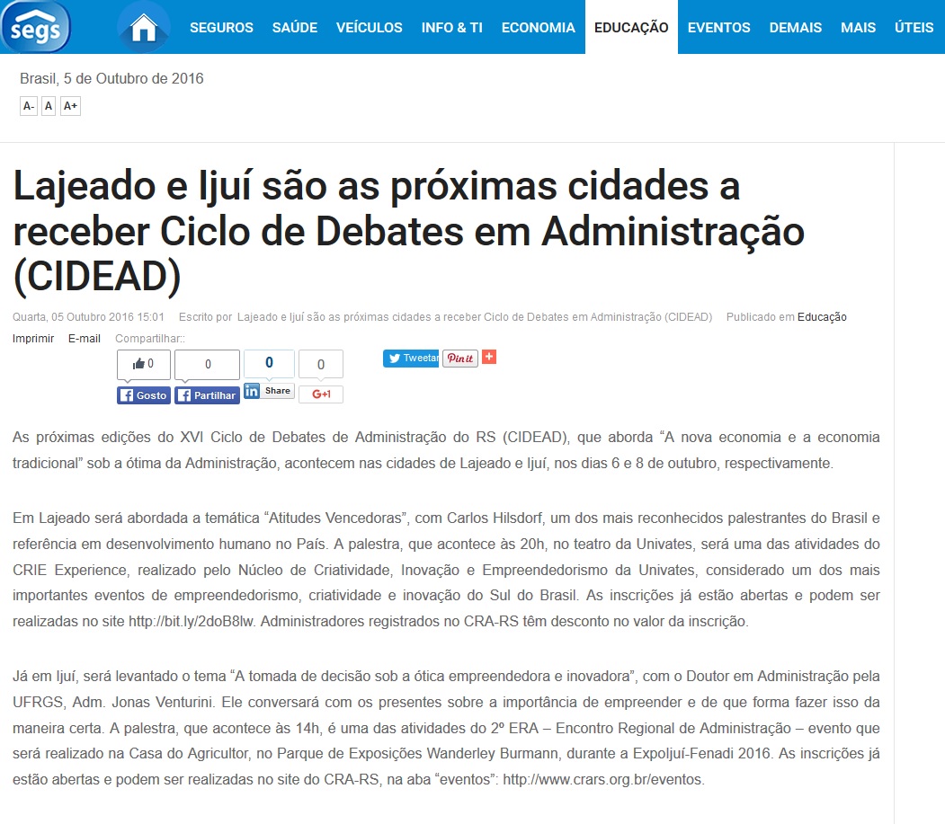 CIDEAD em Lajeado e Ijuí