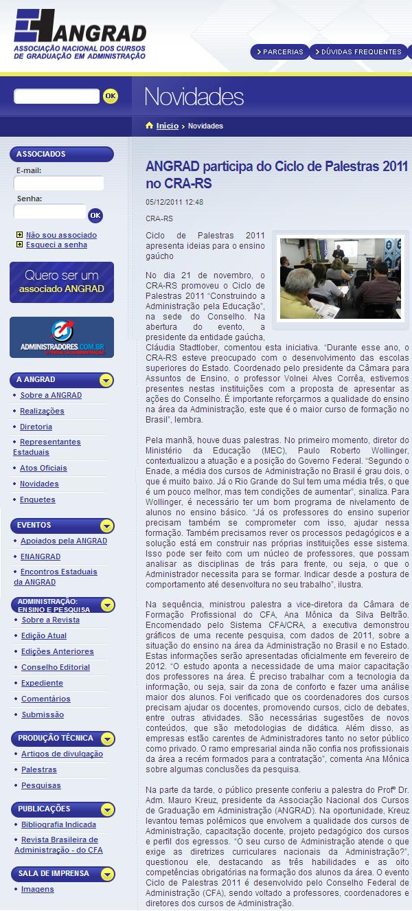 Ciclo de Palestras 2011 