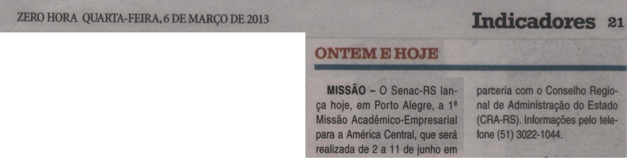 Missão Acadêmica Empresarial Parceria Senac