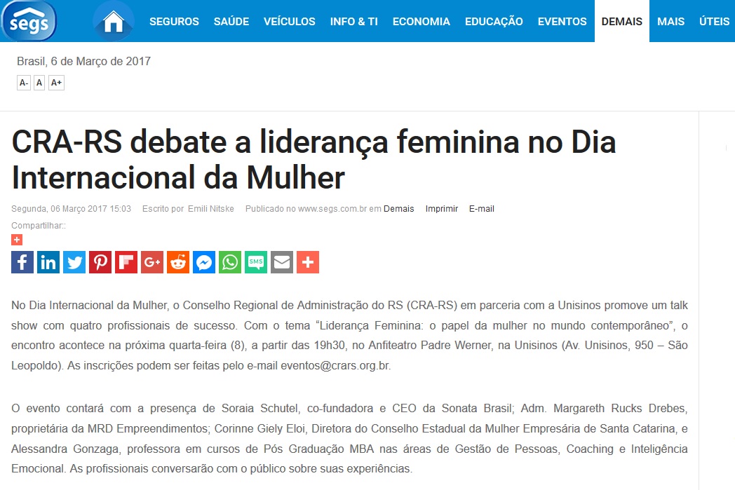 Evento Dia Internacional da Mulher