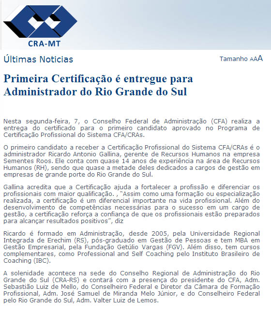 Certificação Profissional - RH