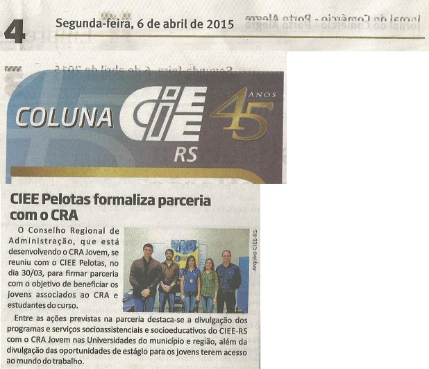 CIEE Pelotas formaliza parceria com o CRA-RS