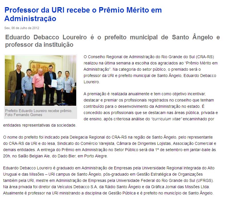 Prêmio Mérito - Edição 2012