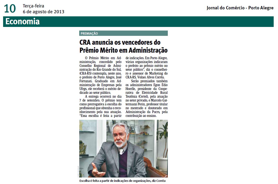 Prêmio Mérito em Administração 2013