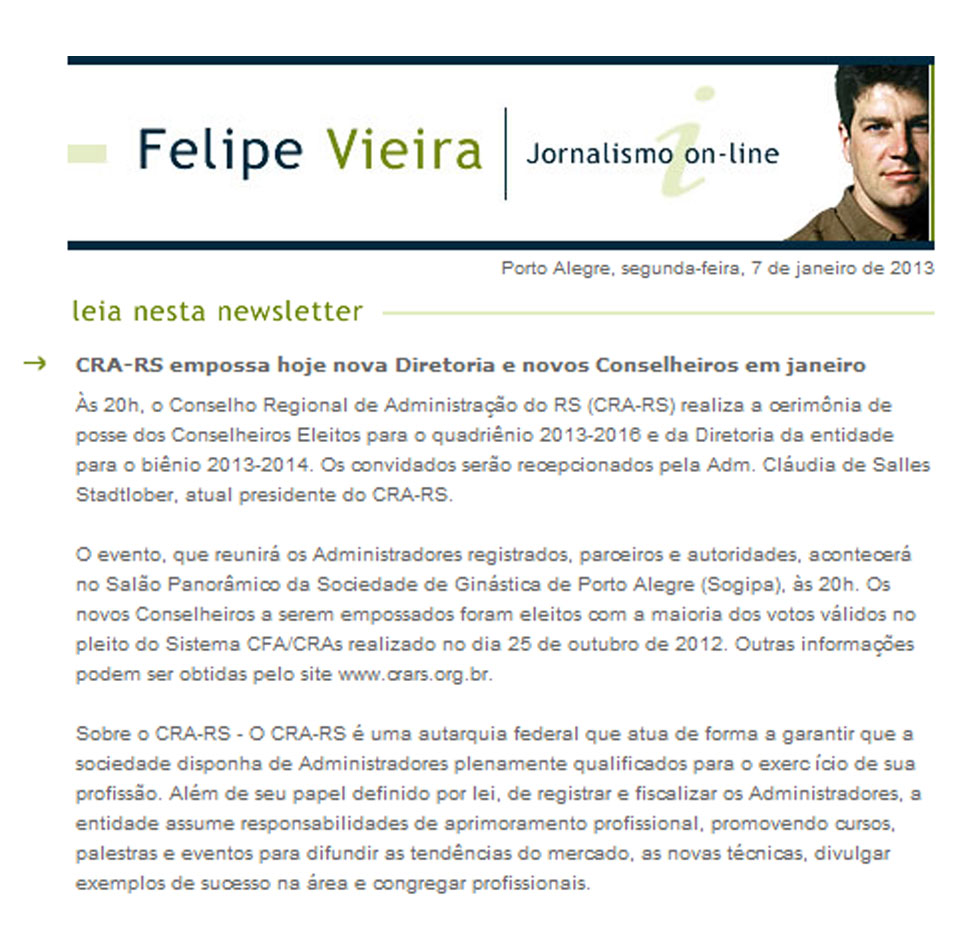 Posse dos Conselheiros Eleitos e da Diretoria do CRA-RS