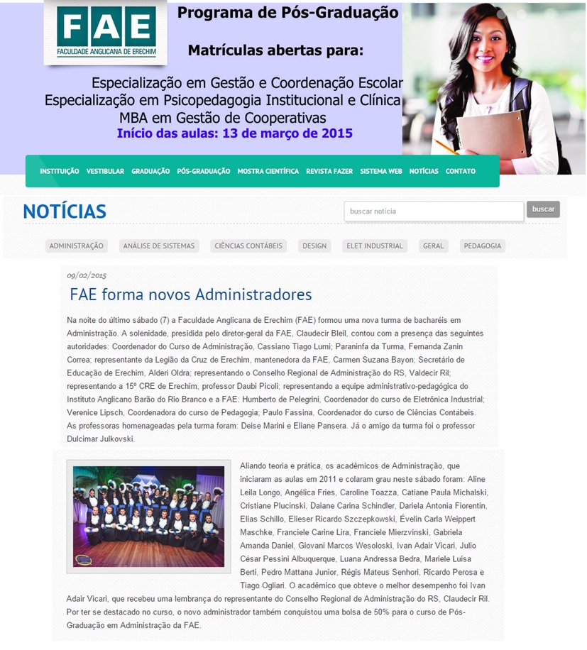 Formatura Administração FAE