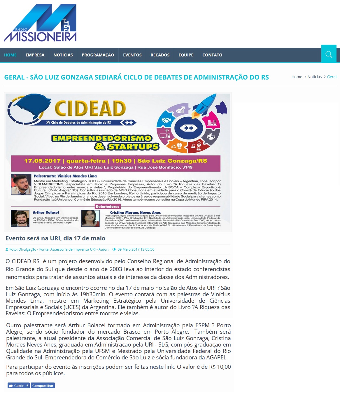 CIDEAD em São Luiz Gonzaga