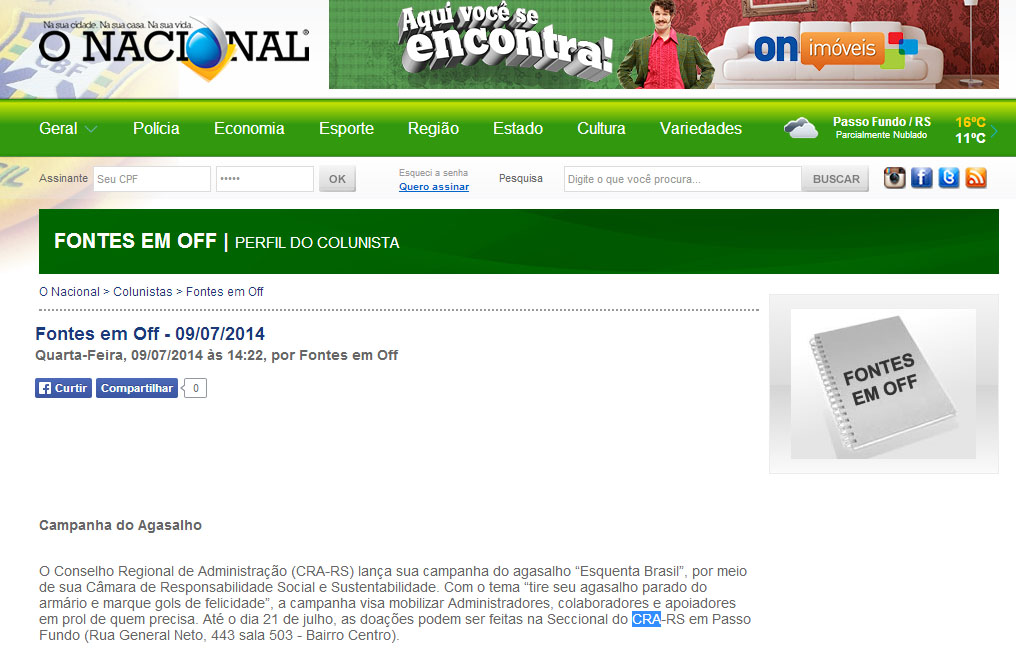 Campanha do Agasalho - Passo Fundo