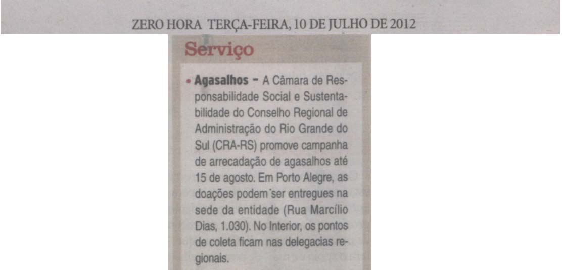 Campanha do agasalho