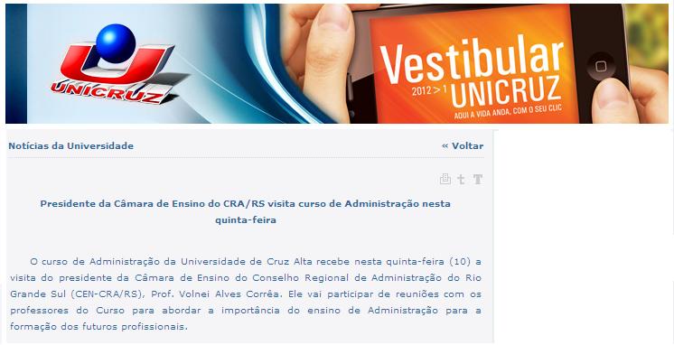 Visita da Câmara de Ensino à Unicruz 