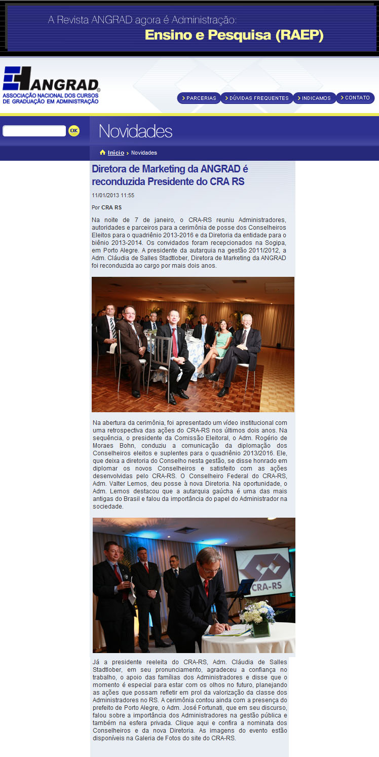 Posse dos Conselheiros Eleitos e da Diretoria do CRA-RS
