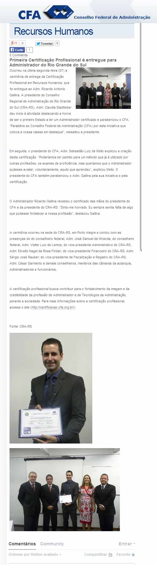 Certificação Profissional - RH
