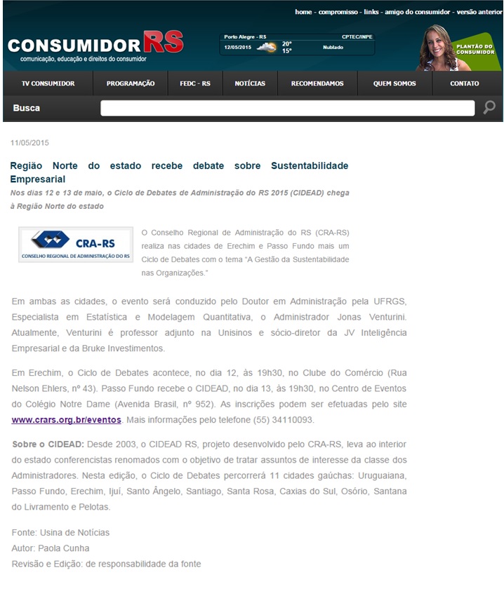 Região Norte do estado recebe debate sobre Sustentabilidade Empresarial