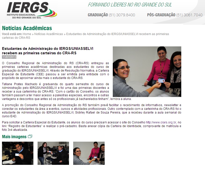 Carteiras de Estudantes
