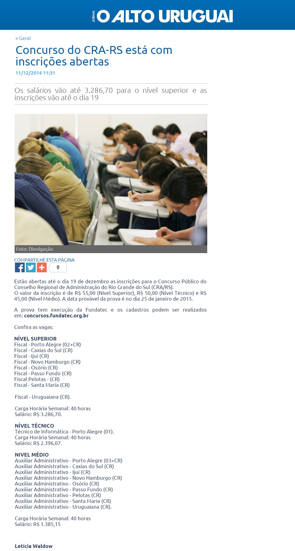Concurso Público CRA-RS
