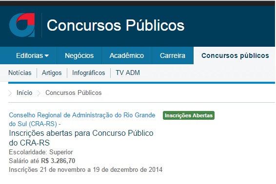 Concurso Público CRA-RS