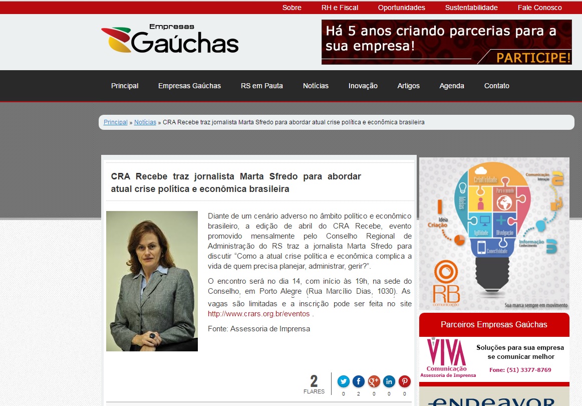 CRA recebe Marta Sfredo