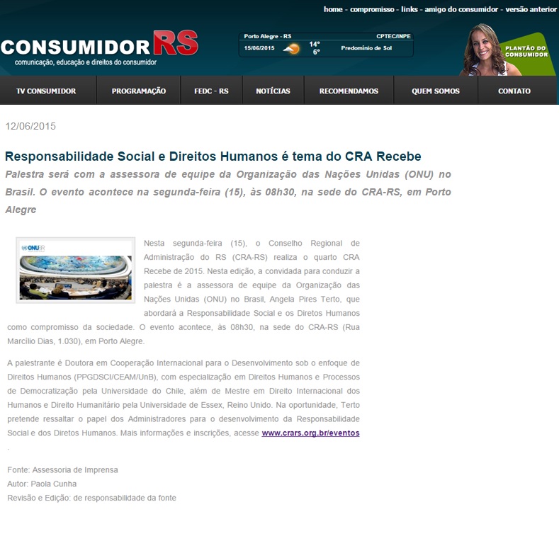 Responsabilidade Social e Direitos Humanos é tema do CRA Recebe