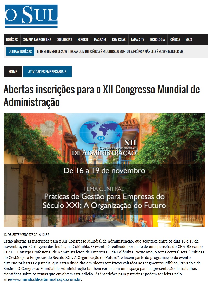 XII Congresso Mundial de Administração