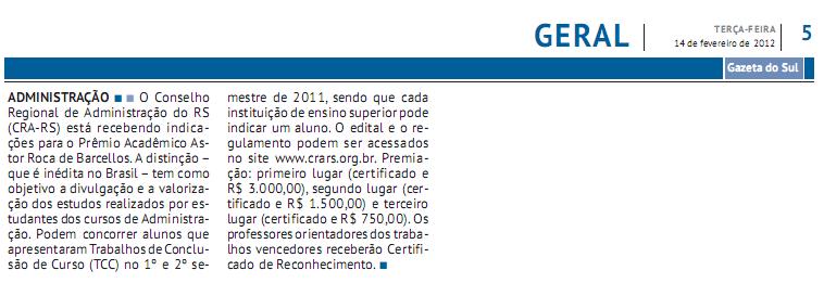 Prêmio Acadêmico Astor Roca de Barcellos