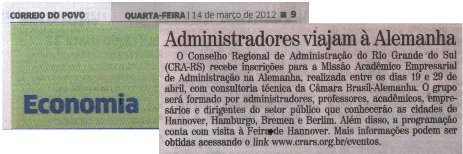 Missão Acadêmico Empresarial de Administração na Alemanhã