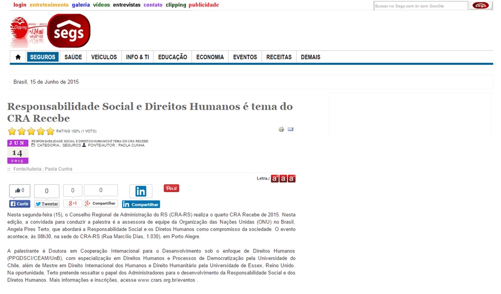 Responsabilidade Social e Direitos Humanos é tema do CRA Recebe
