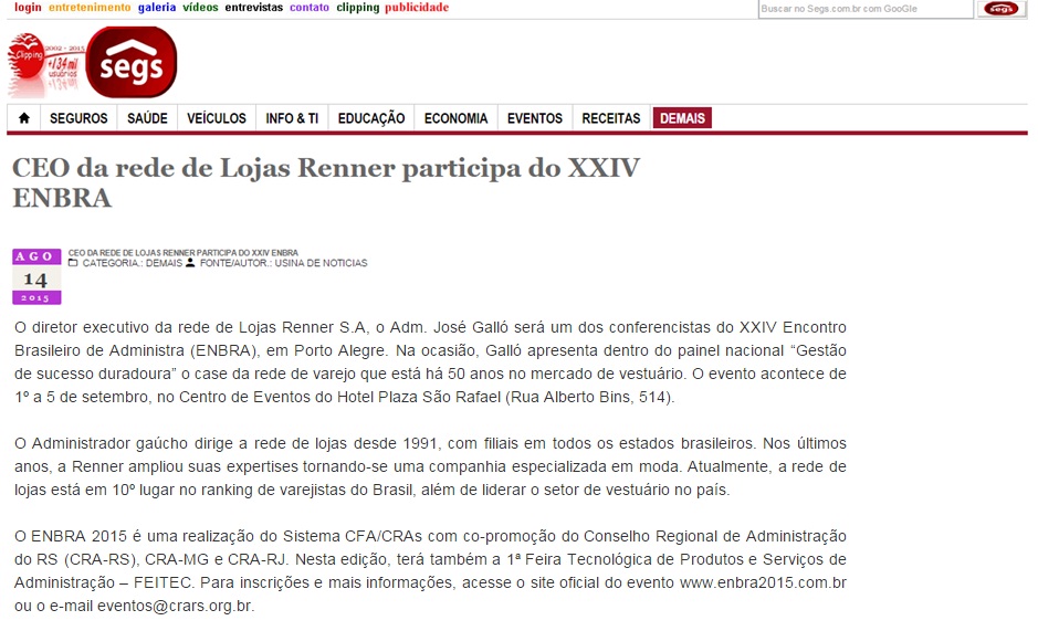 XXIV ENBRA e XI Congresso Mundial de Administração