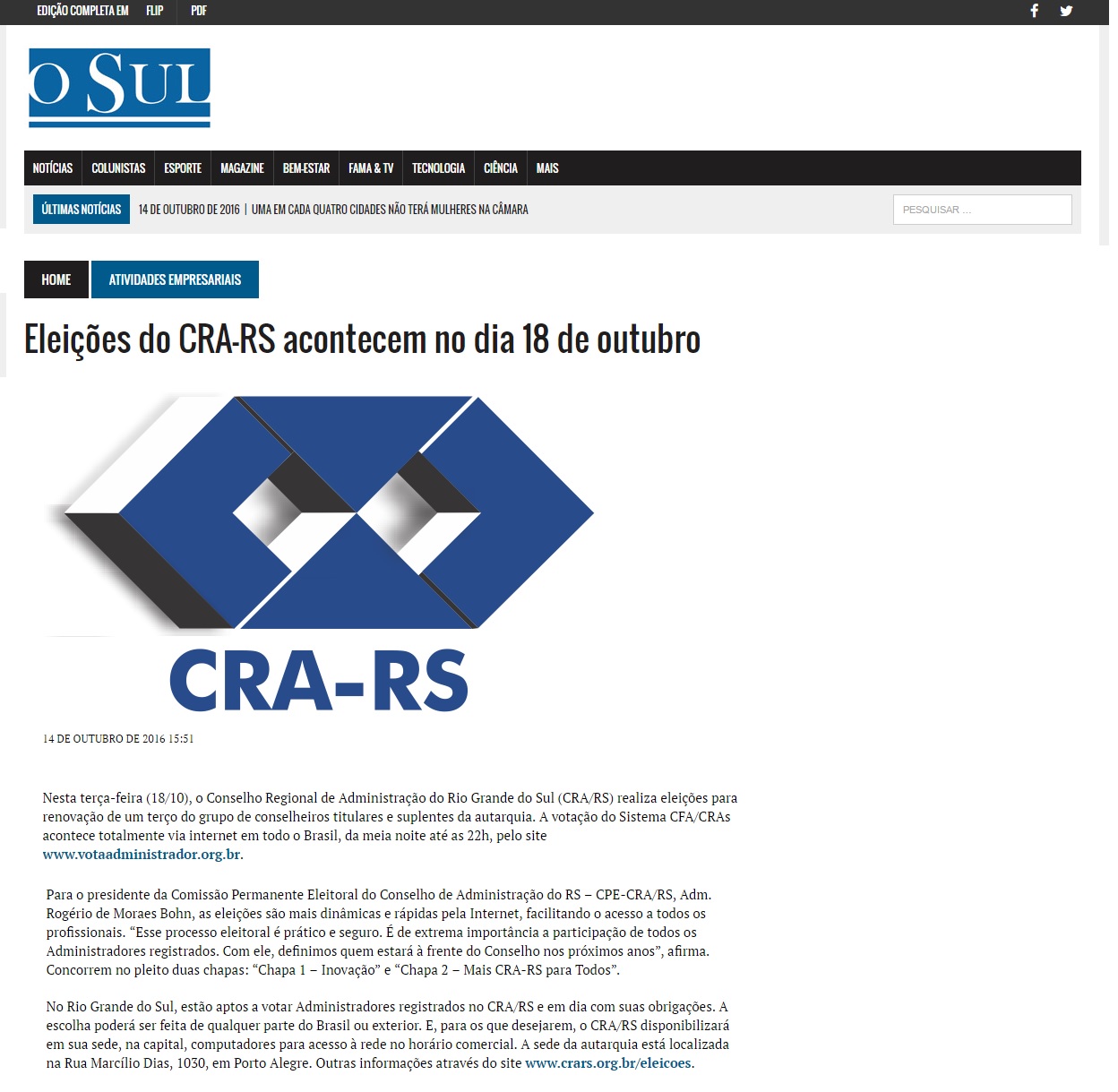 Eleições CRA-RS