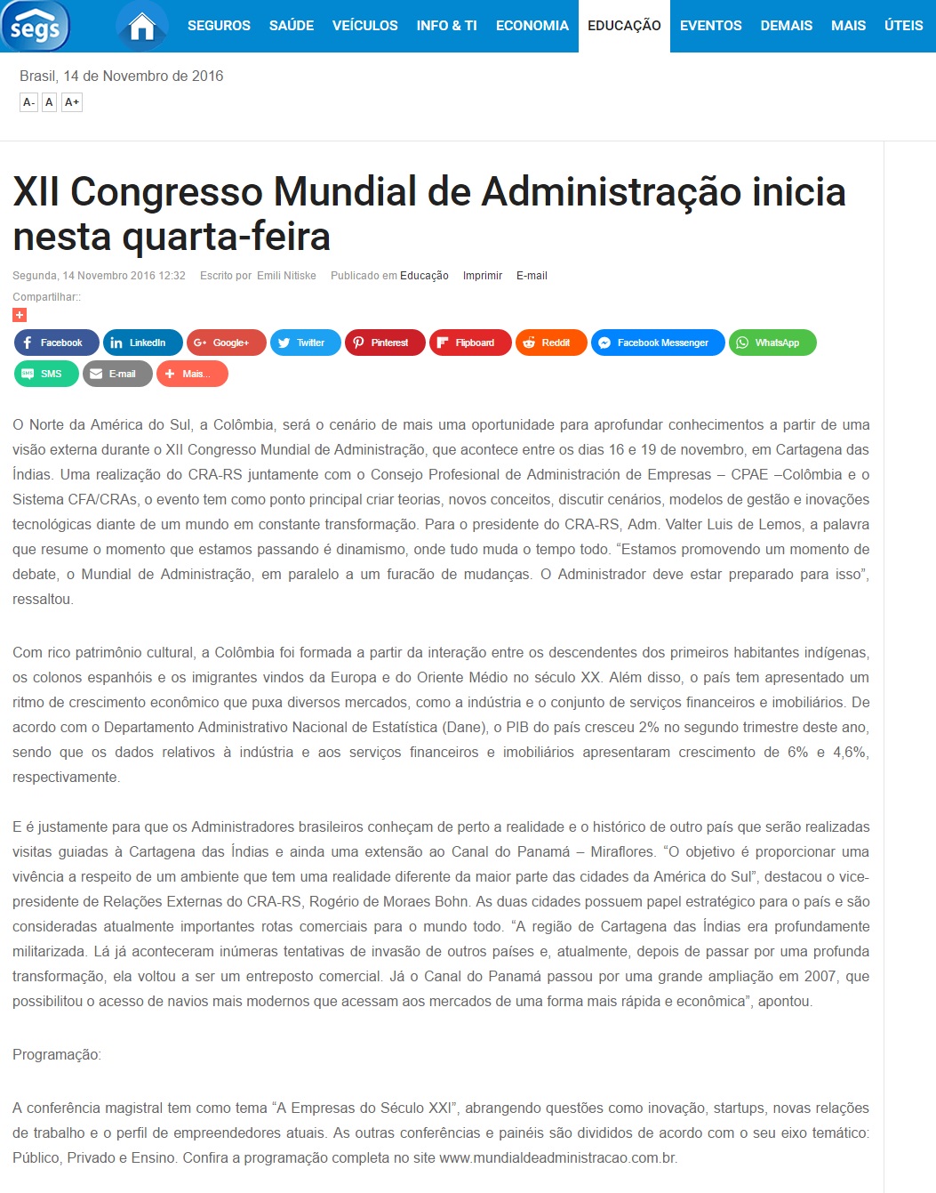 XII Congresso Mundial de Administração