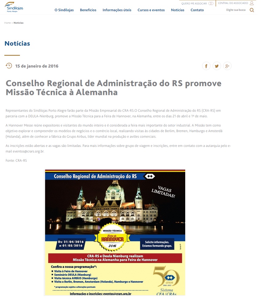 CRA-RS promove Missão Técnica à Alemanha