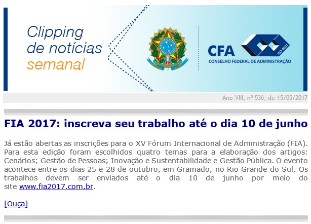 Inscrições FIA XV