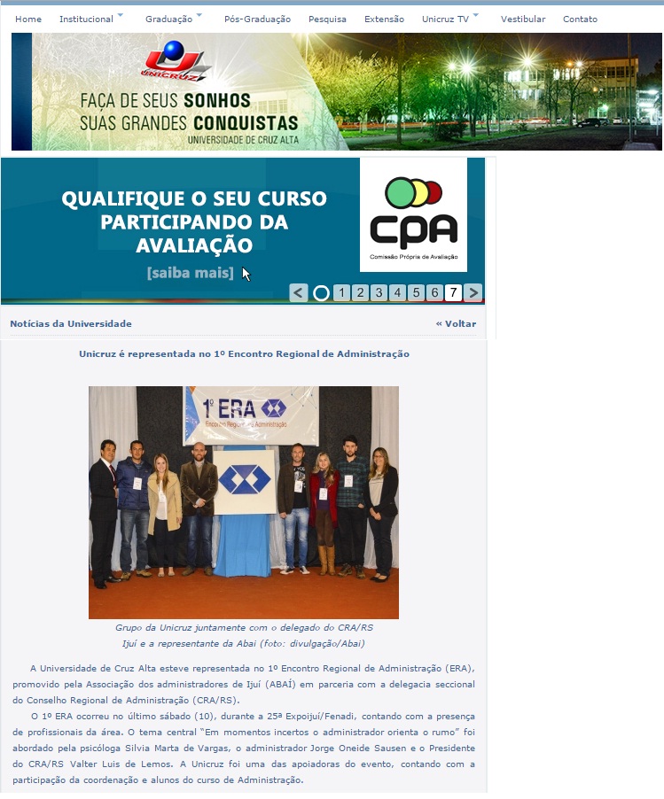 Unicruz participa do 1º Encontro Regional de Administração 
