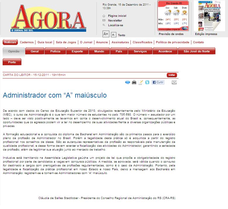Artigo Administrador com A maiúsculo
