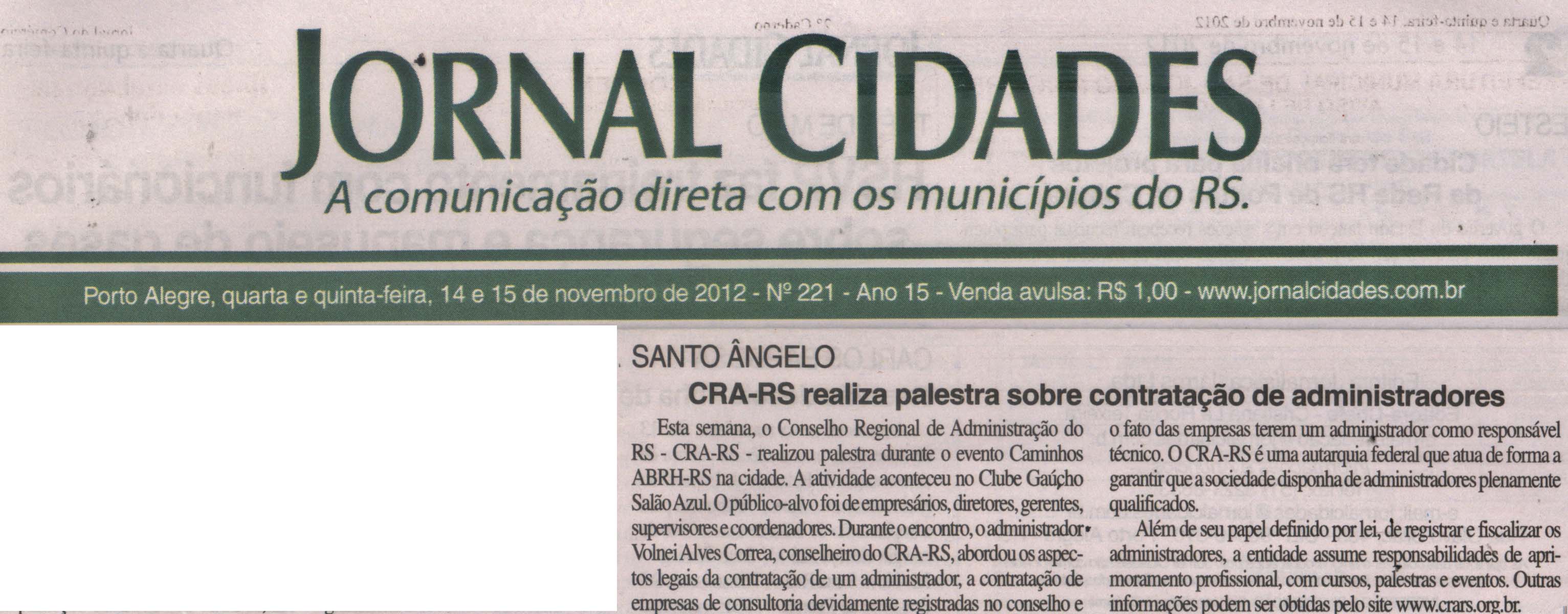 CRA realiza palestra sobre contratação de Administradores em Santo Ângelo