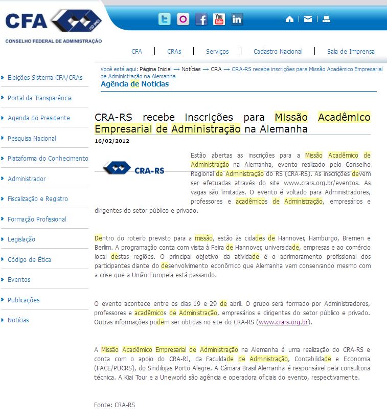 Missão Acadêmico Empresarial de Administração na Alemanha