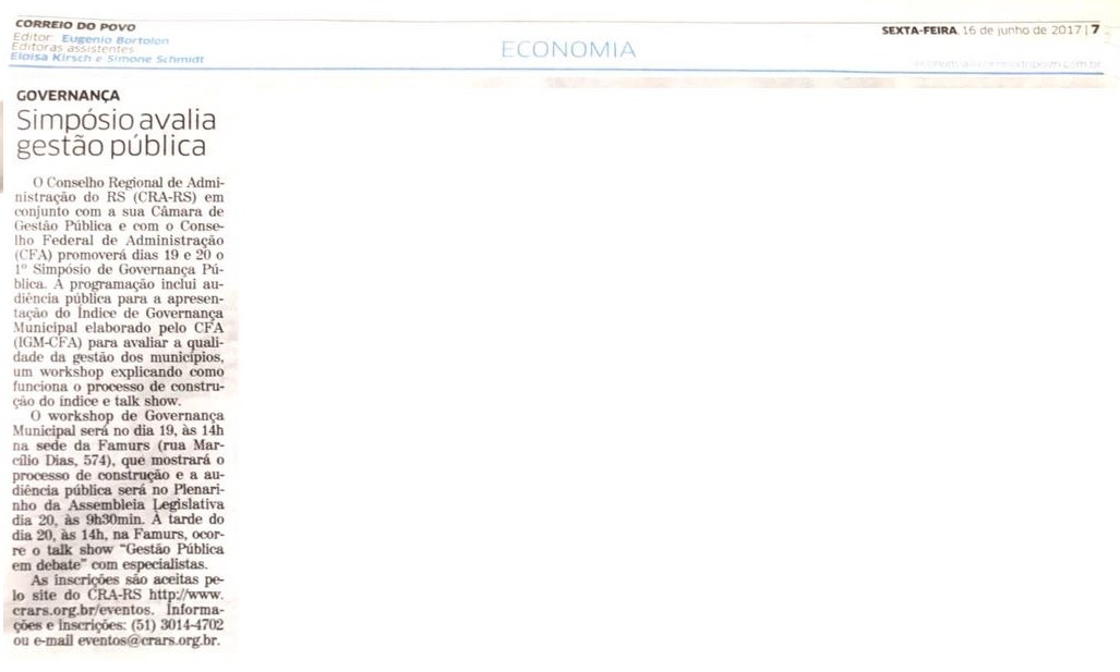 1º Simpósio de Governança Pública