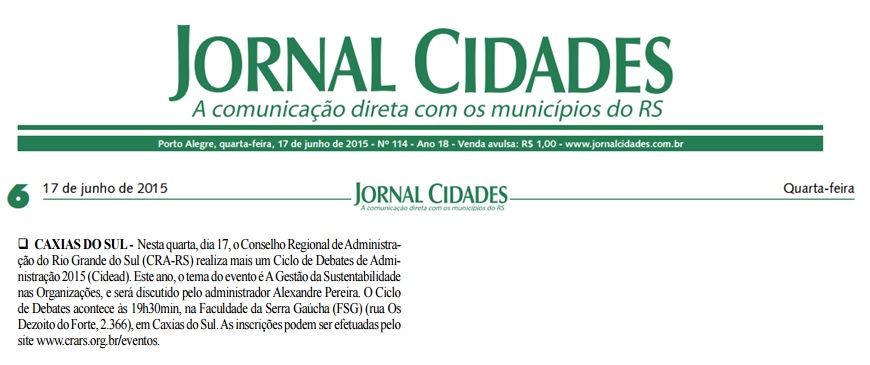 Caxias do Sul discute Sustentabilidade Empresarial